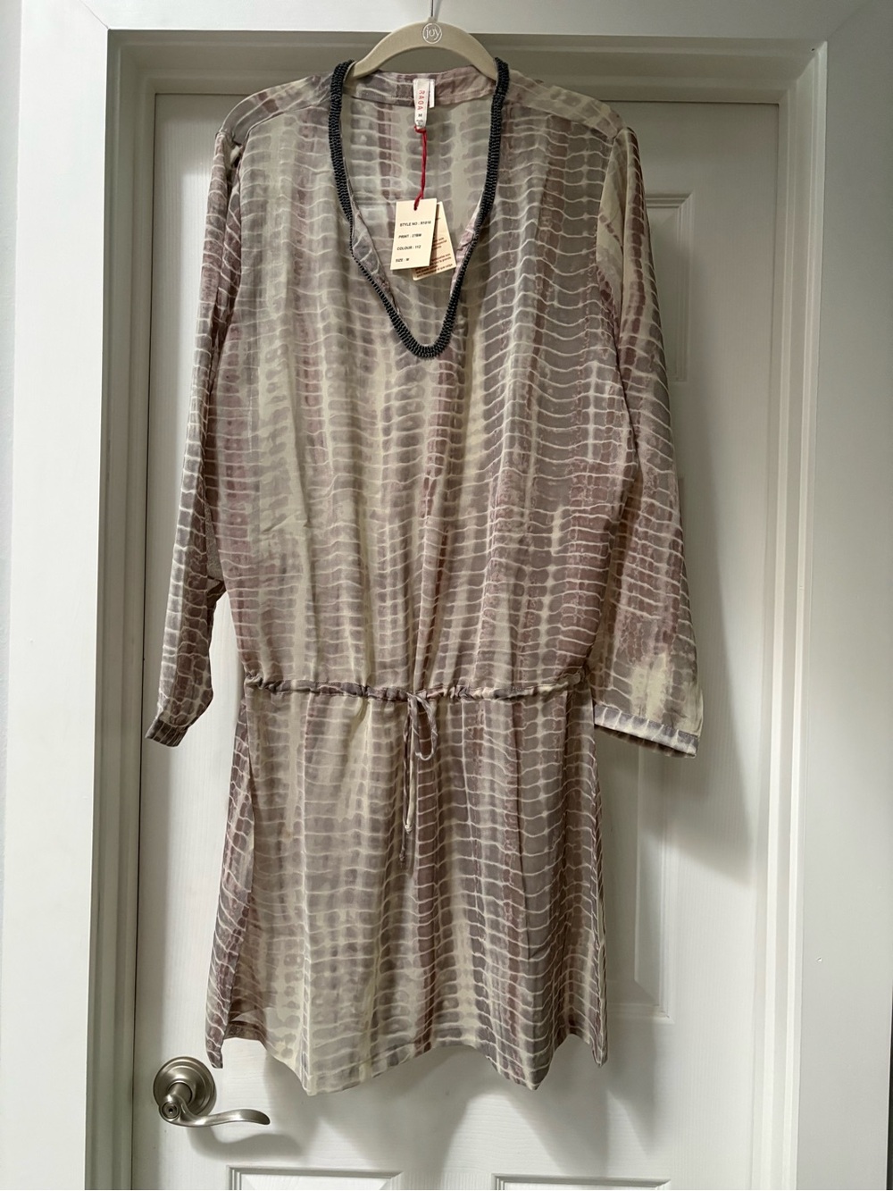 RAGA Taupe & Cream Sheer Printed Swim Cover-Up Tunic